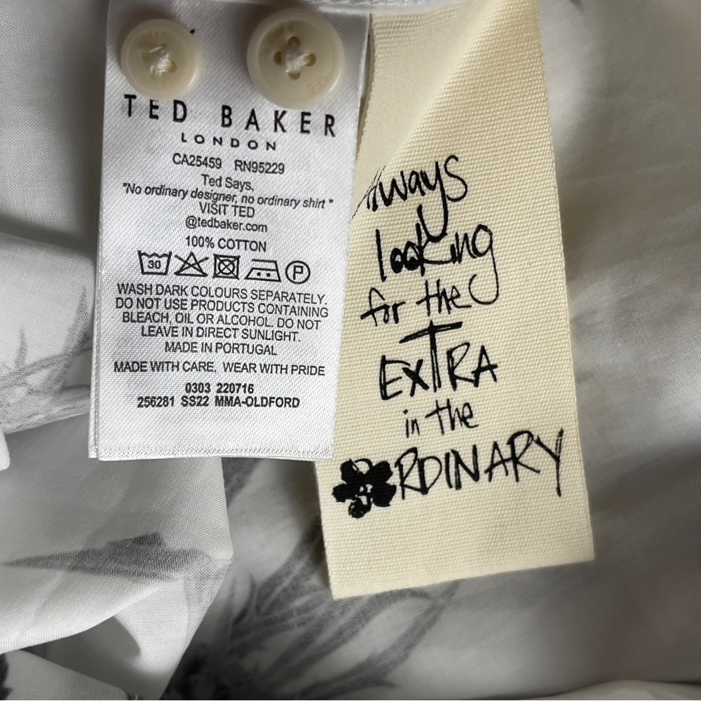 Ted Baker London Oldford Thistle Print Button-Up Shirt Size 6 (XXL) - Picture 9 of 15